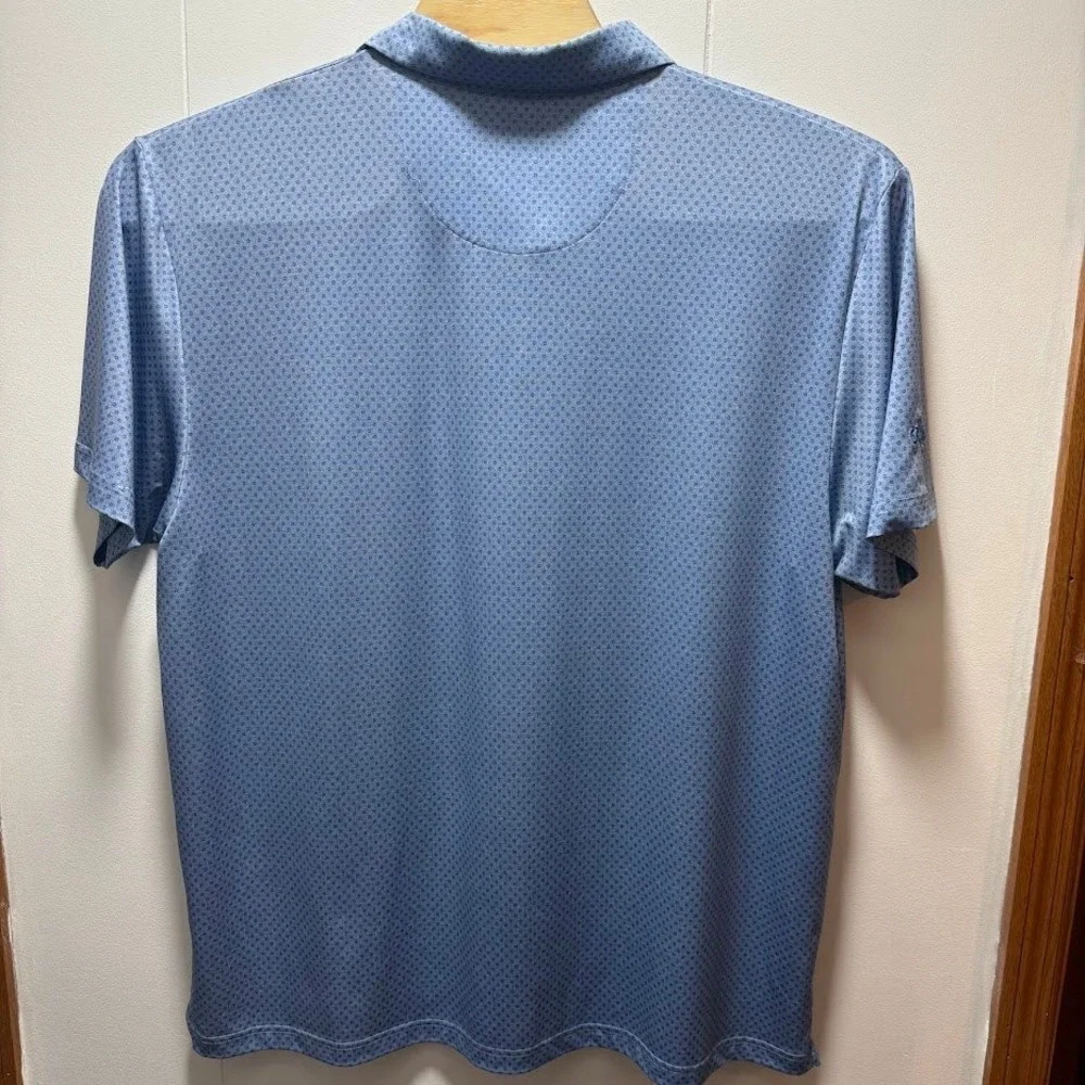 Callaway Opti Dri Mens XXL Blue Geometric Print‎ Short Sleeve Golf Polo Shirt